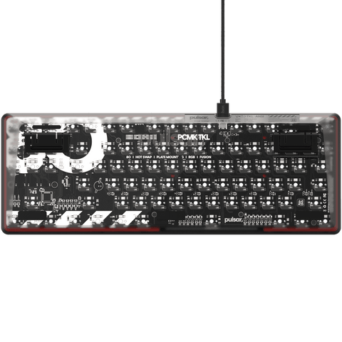 PCMK ANSI TKL Mechanical Gaming Keyboard Black Barebone style for customizing clear back cover | Pulsar Gaming Gears